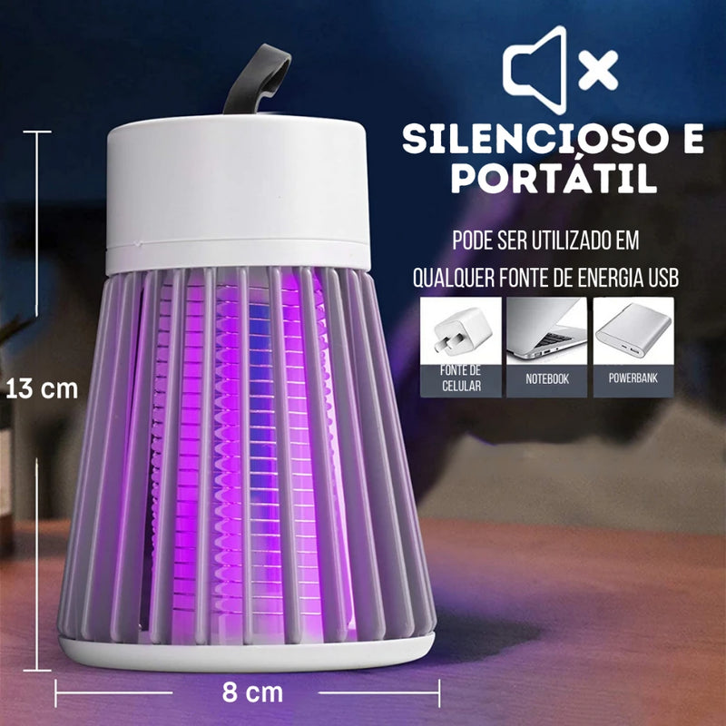 Lâmpada Elétrica Mata-Mosquitos com Luz UV Recarregável Portátil USB