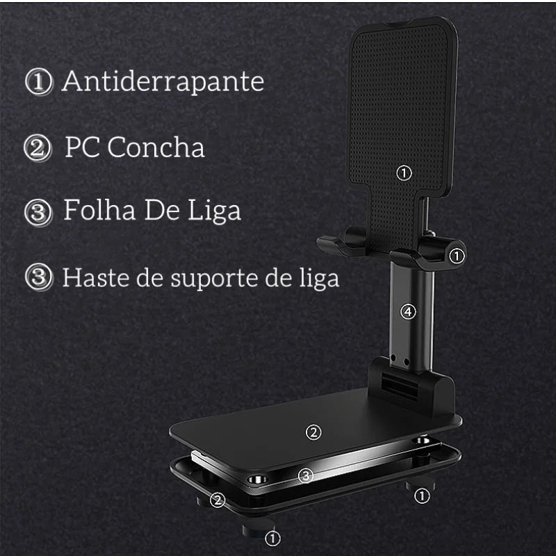 Suporte para Celular e Tablet de Mesa Ajustável – Ergonomia e Praticidade em Todos os Momentos!