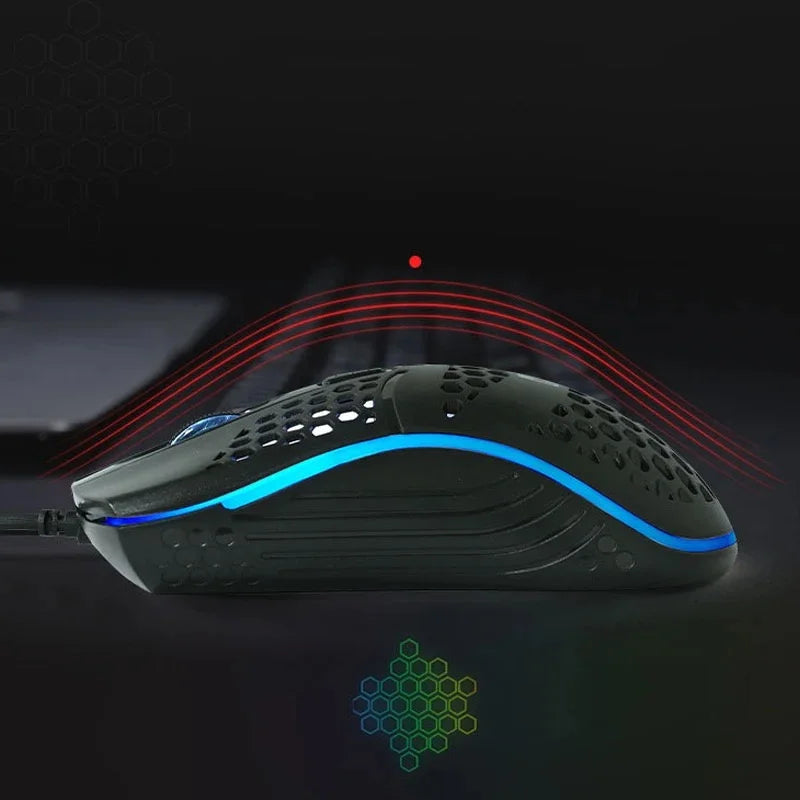 Mouse Óptico Com Fio Usb RGB Para Computador/Notebook