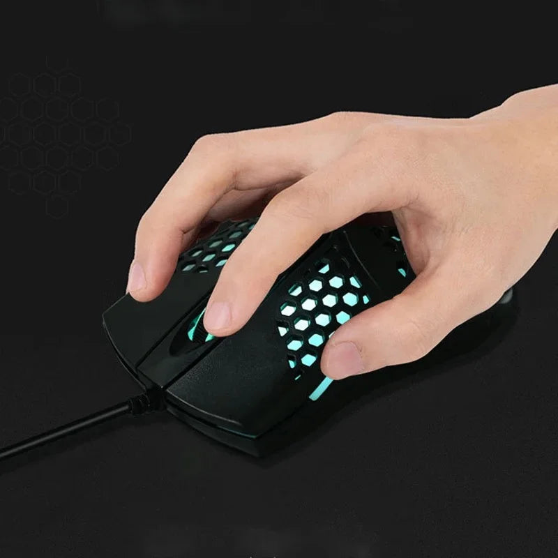 Mouse Óptico Com Fio Usb RGB Para Computador/Notebook